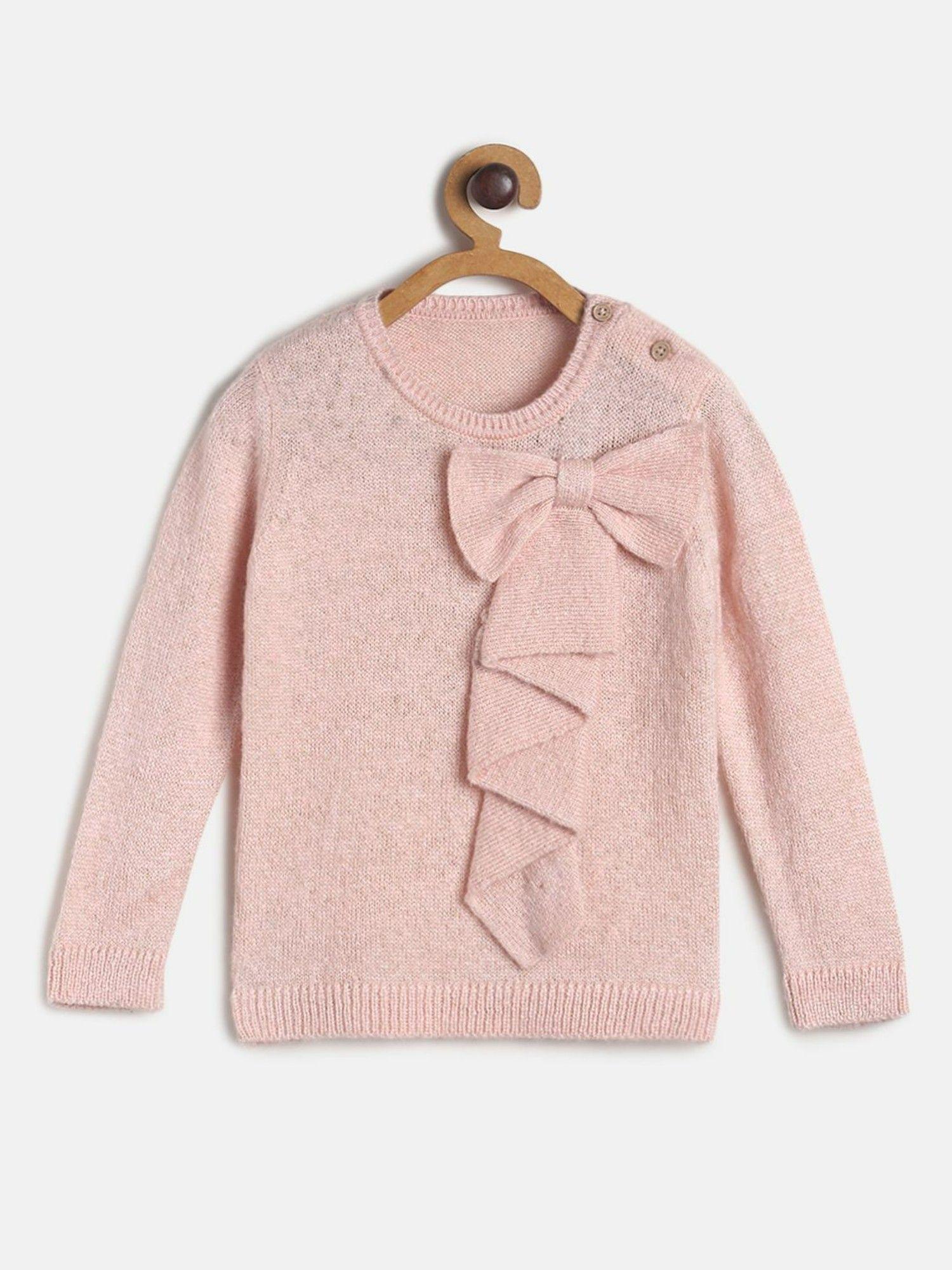girls peach sweater