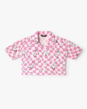 girls peanut print relaxed fit shirt