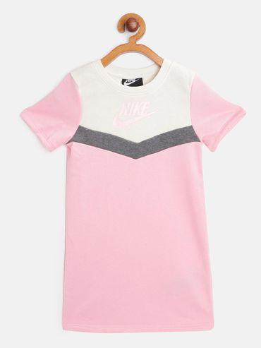 girls pink colorblock dresses