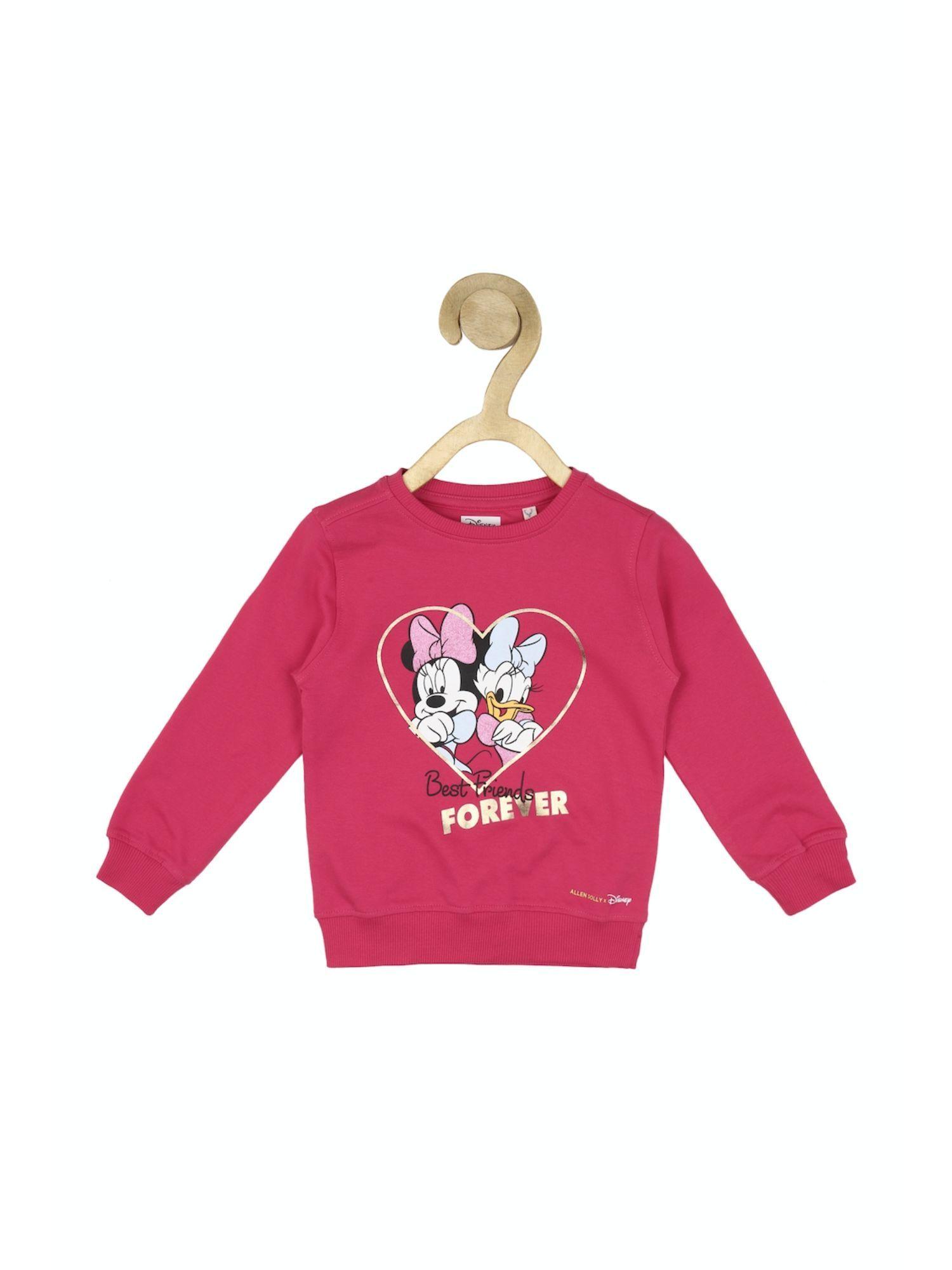 girls pink graphic regular fit sweatshirt