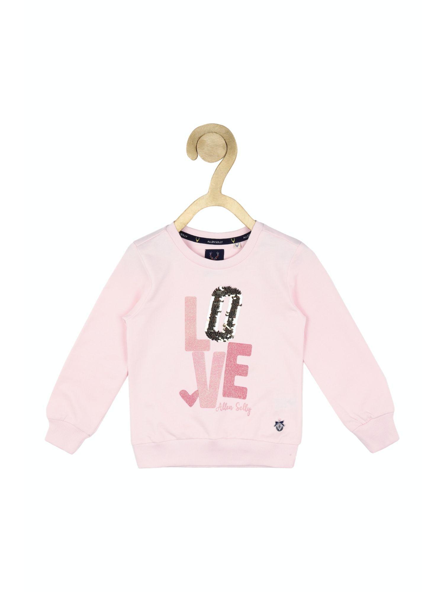 girls pink graphic regular fit sweatshirt