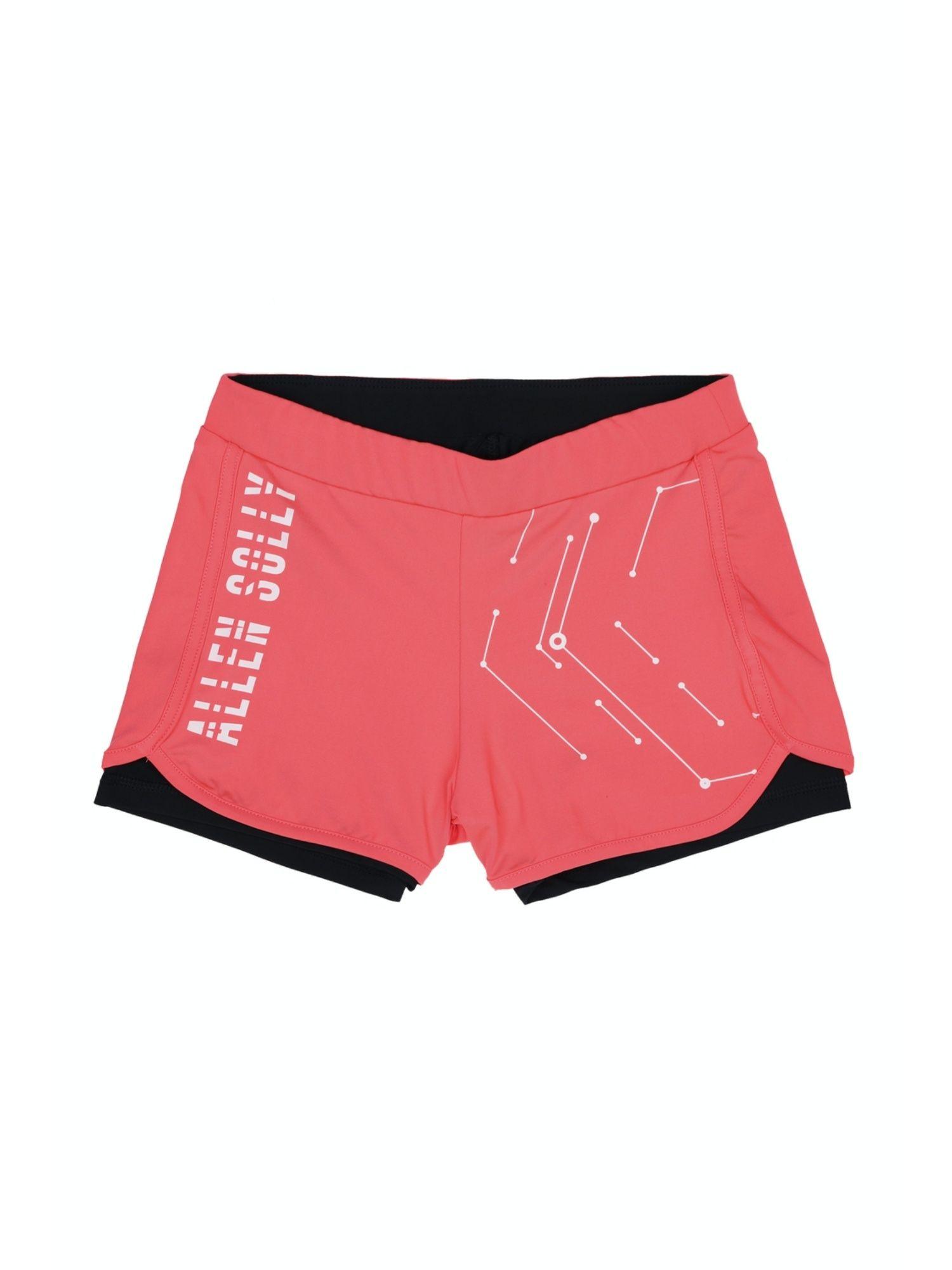 girls pink graphic shorts