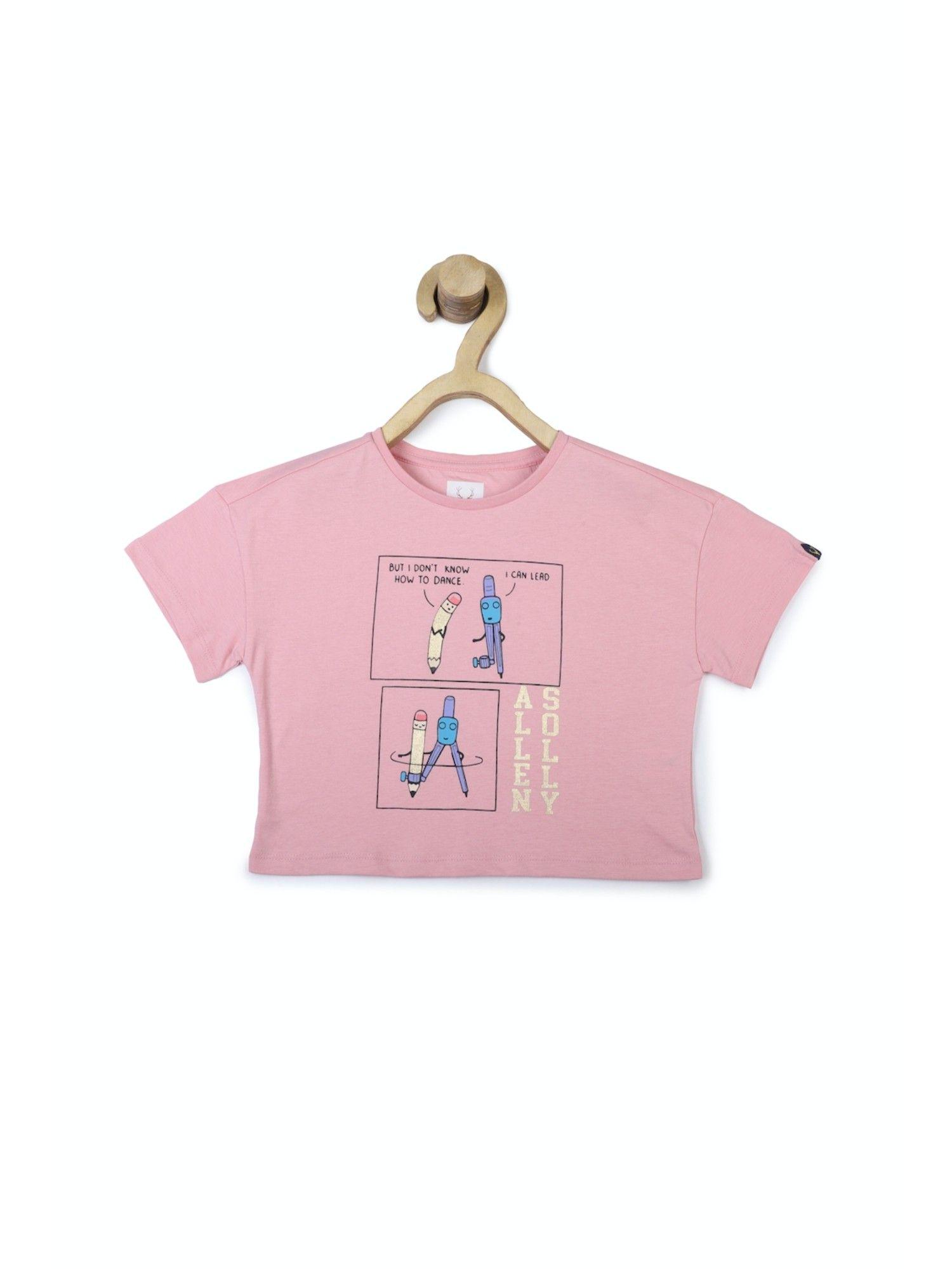 girls pink graphic top