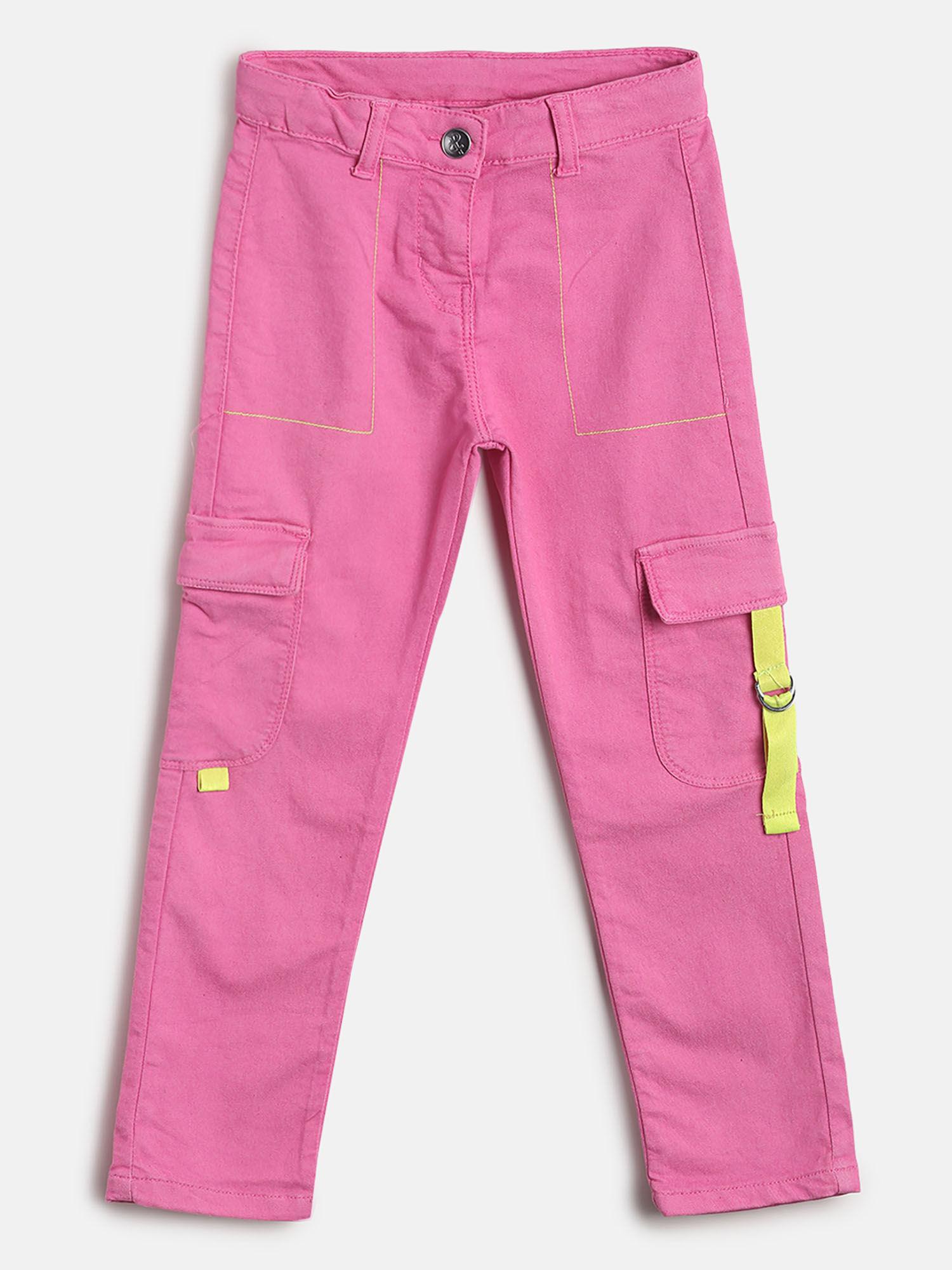 girls pink lycra solid cargo