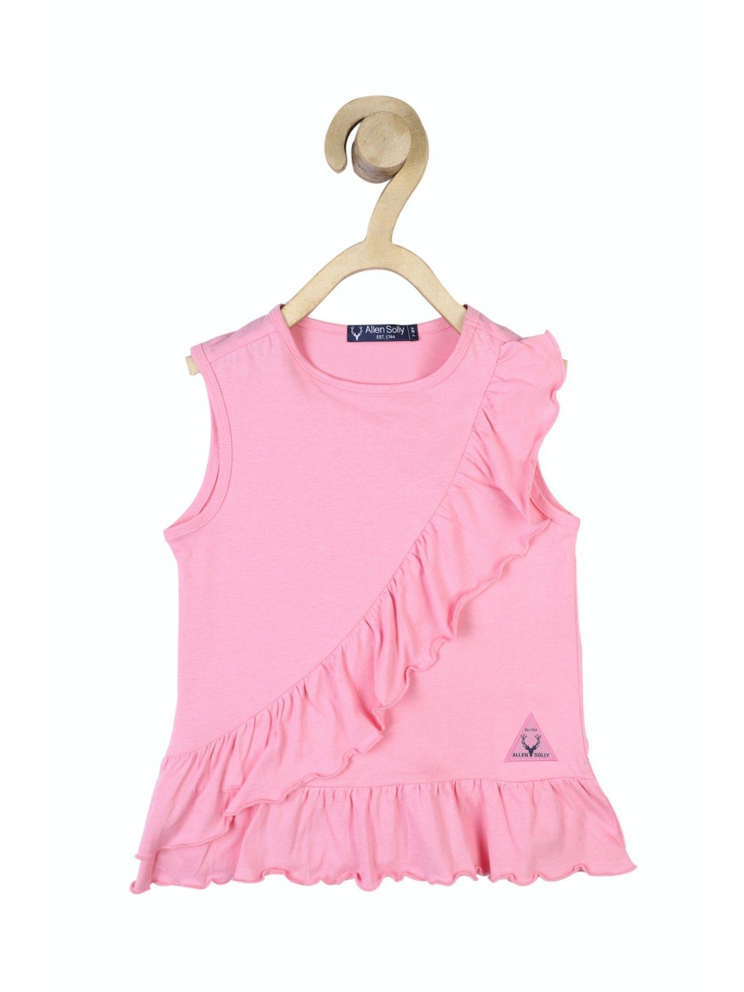 girls pink plain top