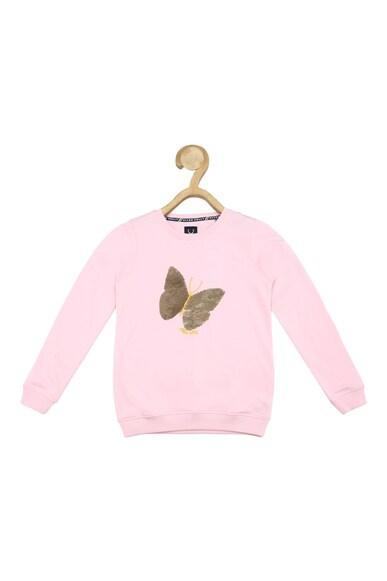 girls pink print regular fit sweatshirt