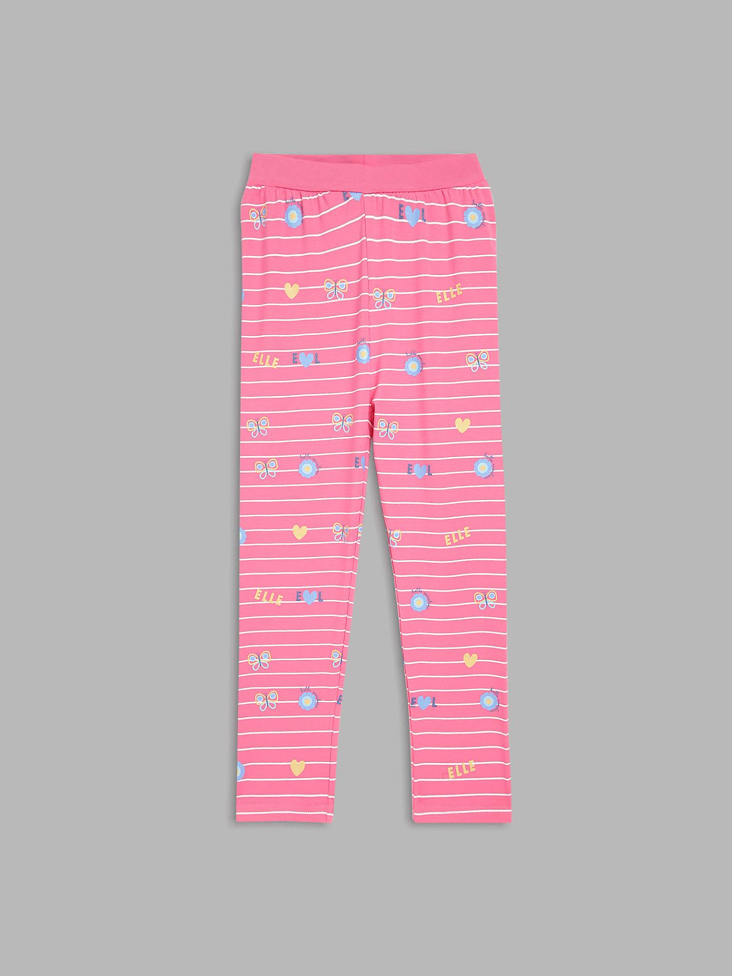 girls pink printed legging