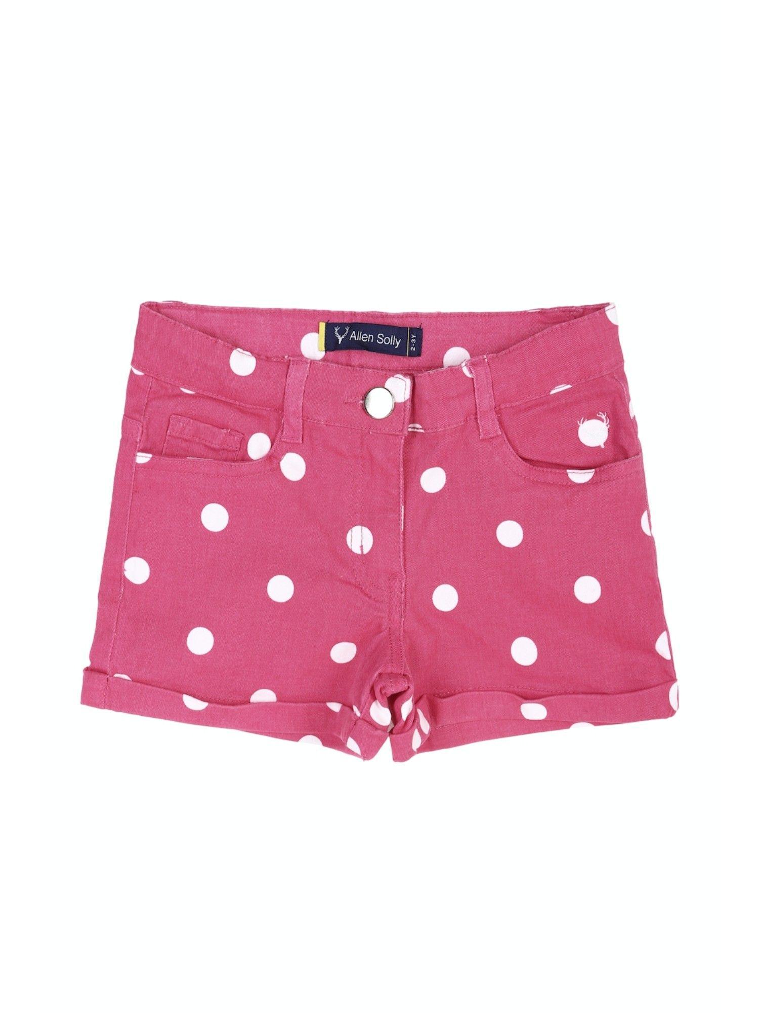 girls pink printed shorts