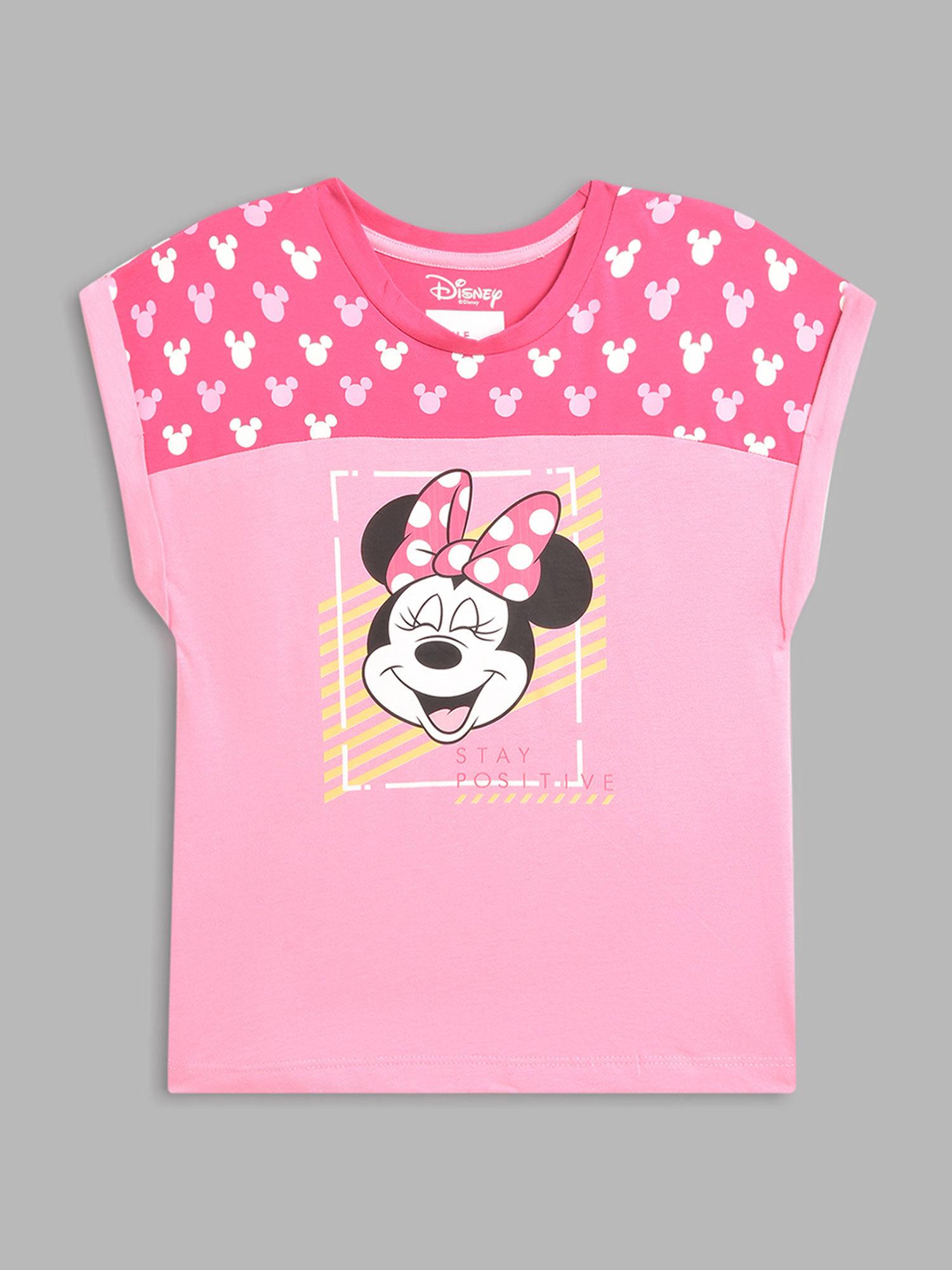 girls pink printed t-shirt