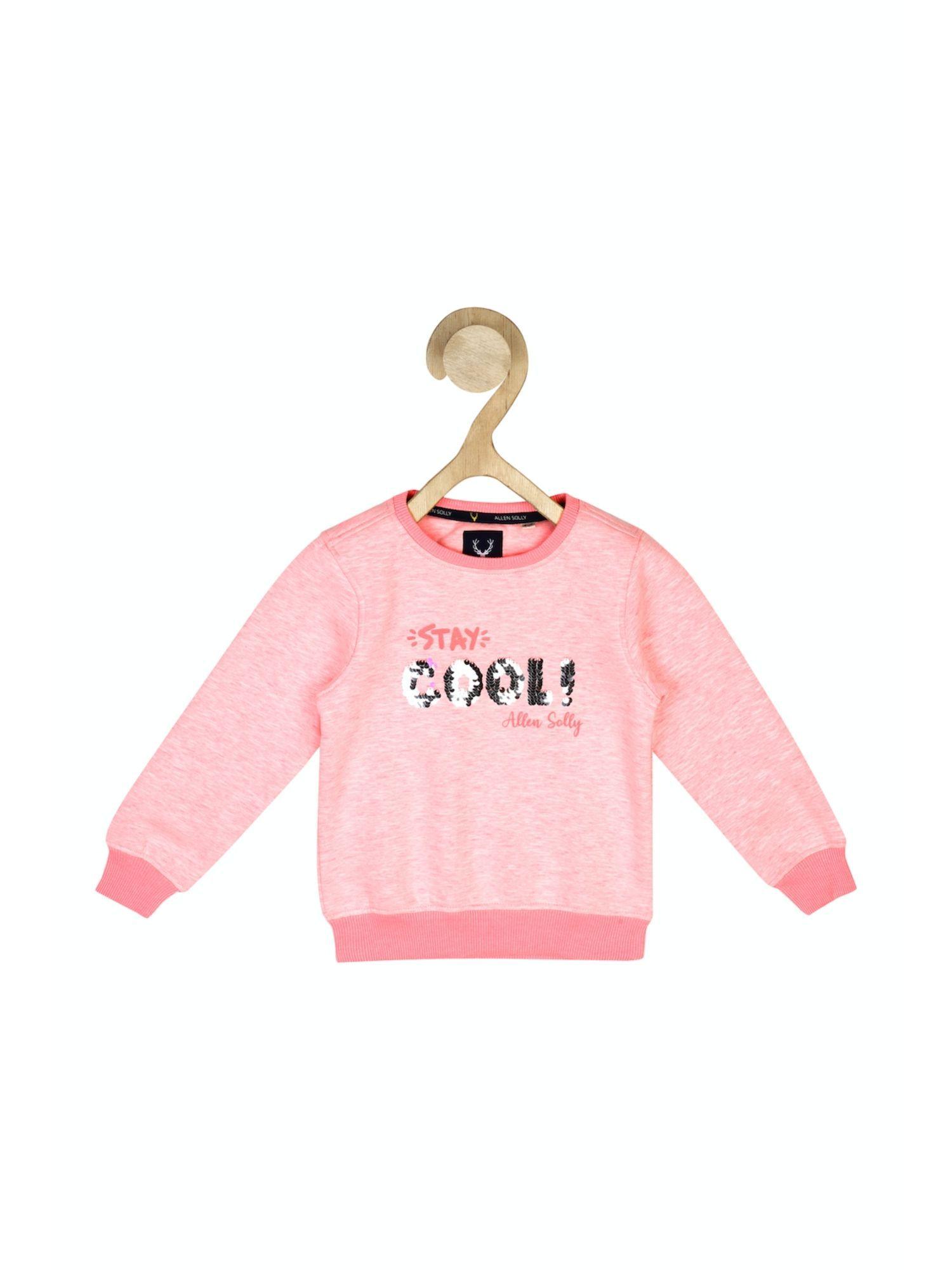 girls pink regular fit sweatshirt