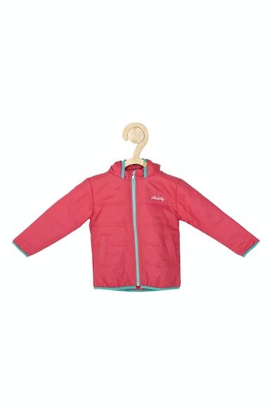 girls pink solid regular fit  jacket