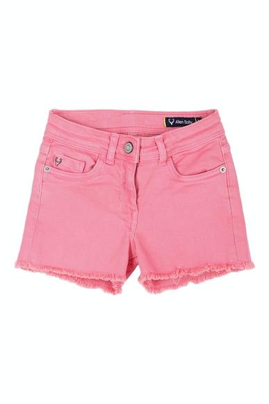 girls pink solid regular fit shorts