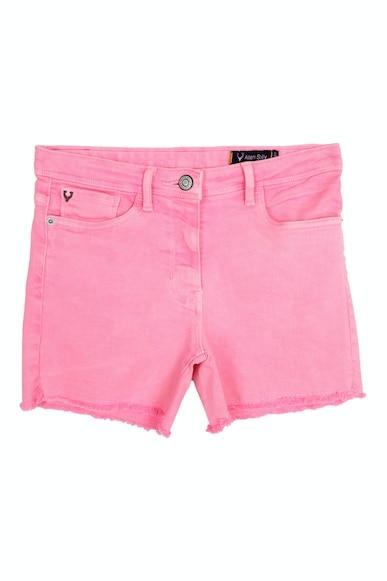 girls pink solid regular fit shorts