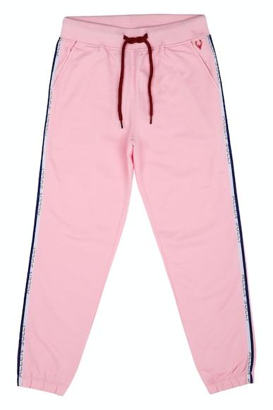 girls pink solid regular fit trousers