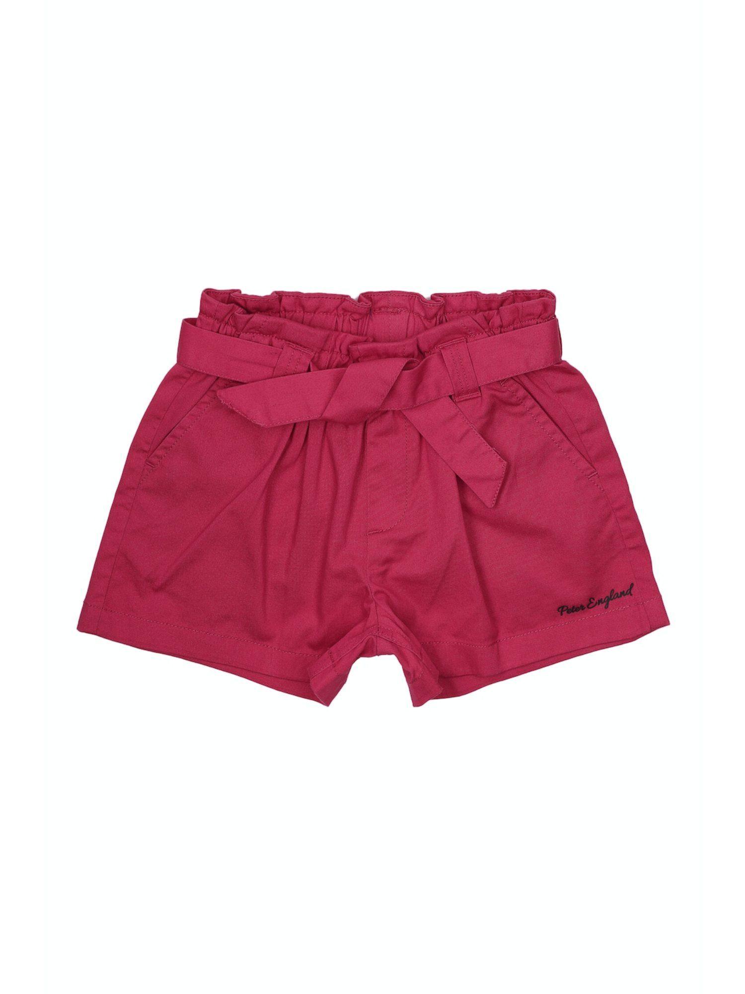 girls pink solid shorts