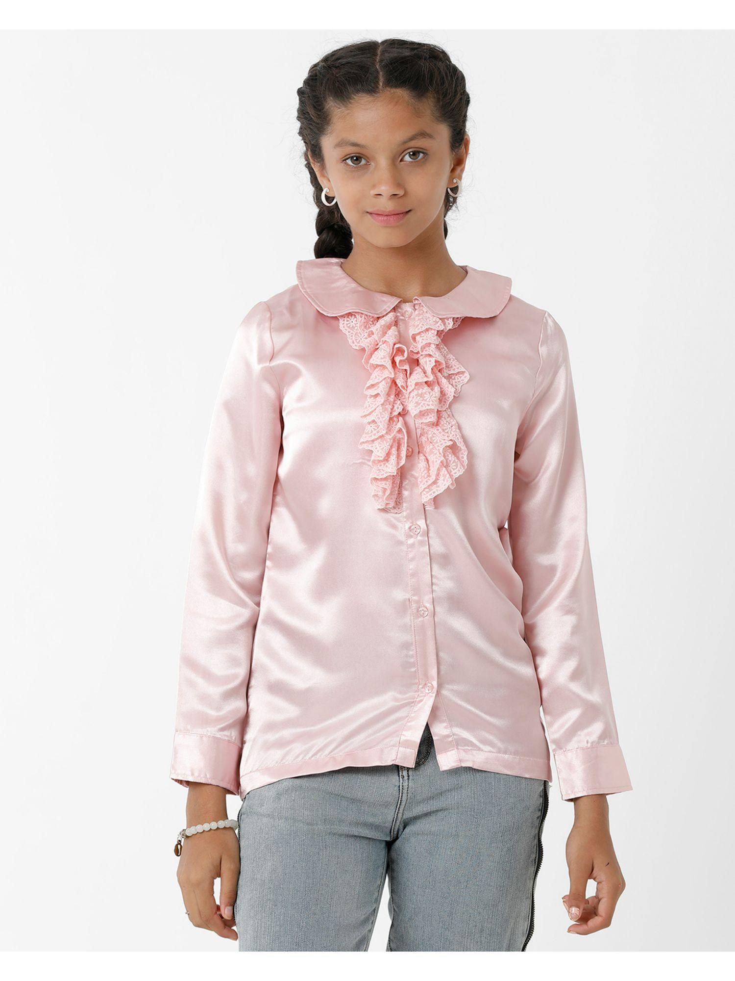 girls pink solid top