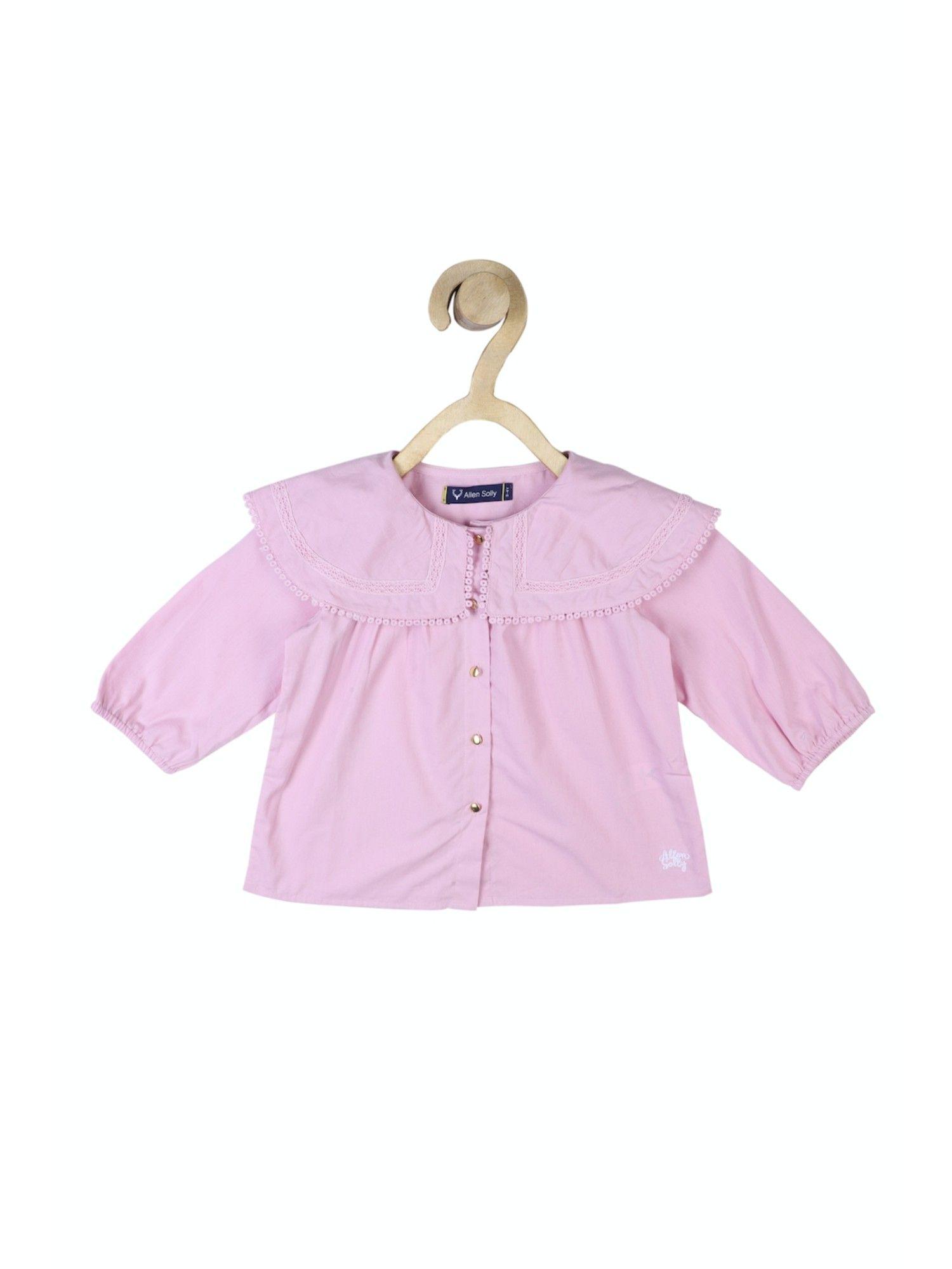 girls pink solid top