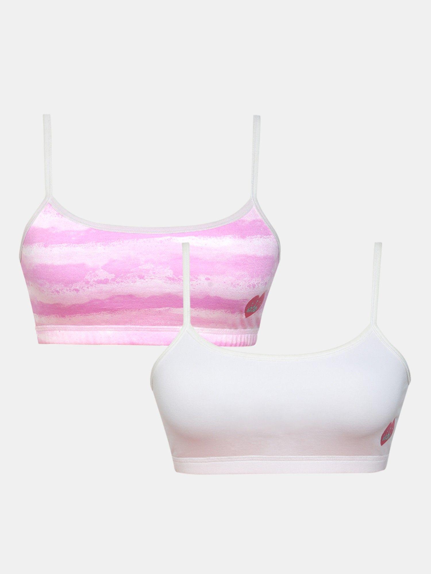 girls pink teenage bras (pack of 2)