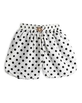 girls polk-dot skorts with elasticated waistband