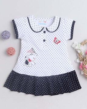 girls polka-dot print a-line dress