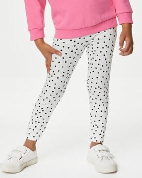 girls polka-dot print leggings