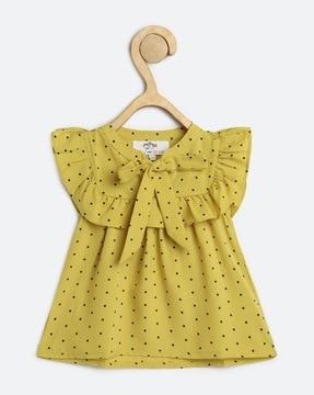 girls polka-dot print regular fit top