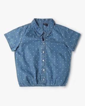girls polka-dot relaxed fit shirt