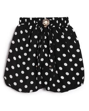 girls polka-dot skorts with elasticated waistband