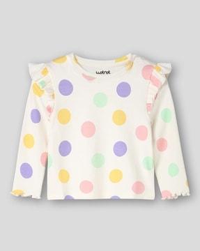 girls polka-dots print t-shirt