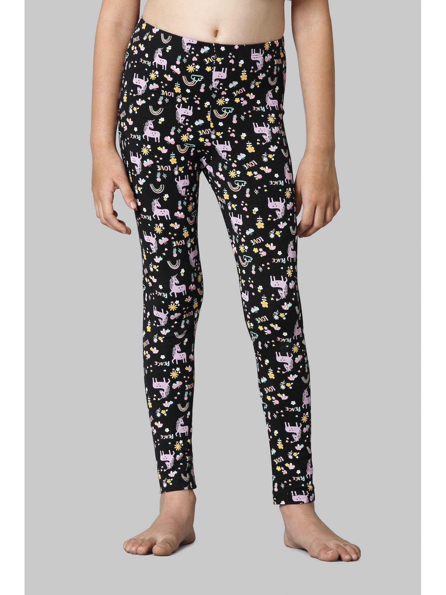 girls power plus & allover print leggings - unicon love aop