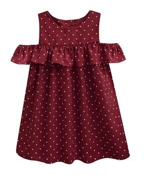 girls printed fit & flare dress