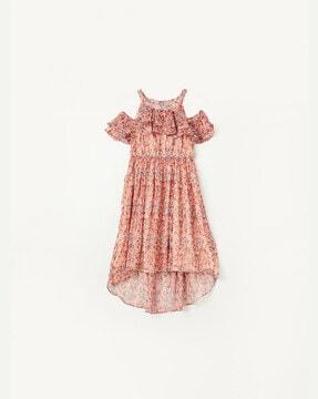 girls printed fit & flare dress