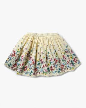 girls printed flared skirt
