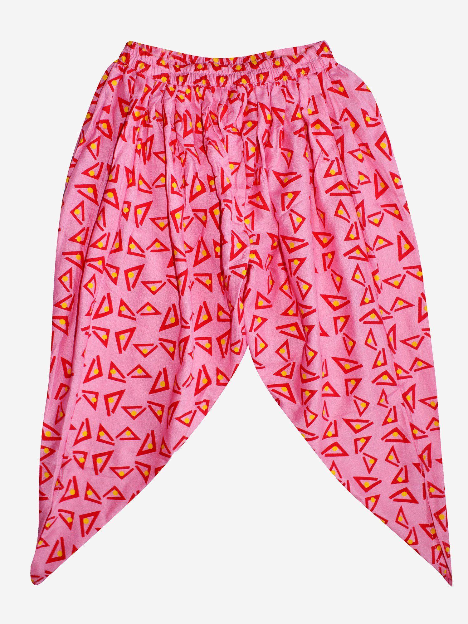 girls printed harem pants pink