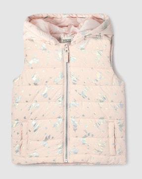 girls printed hooded jacket