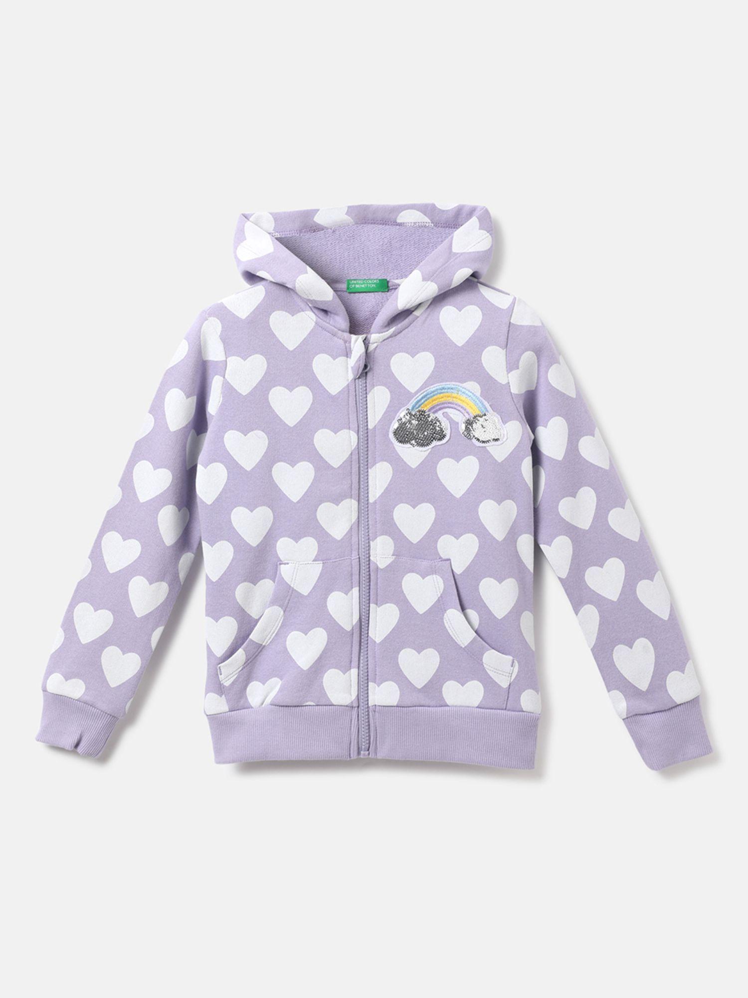 girls printed hooded neck hoodies