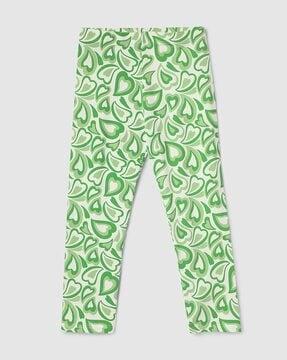 girls printed leggings with elasticated waist