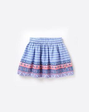girls printed regular fit a-line skirt