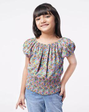 girls printed regular fit top