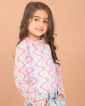 girls printed regular fit top