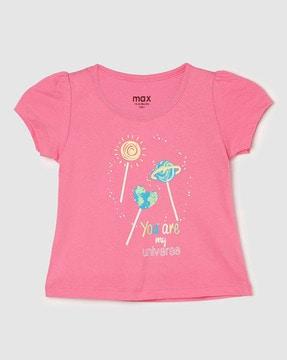 girls printed round-neck t-shirt