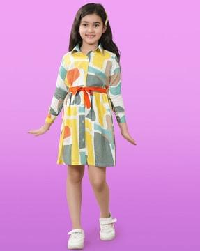 girls printed shirt dress