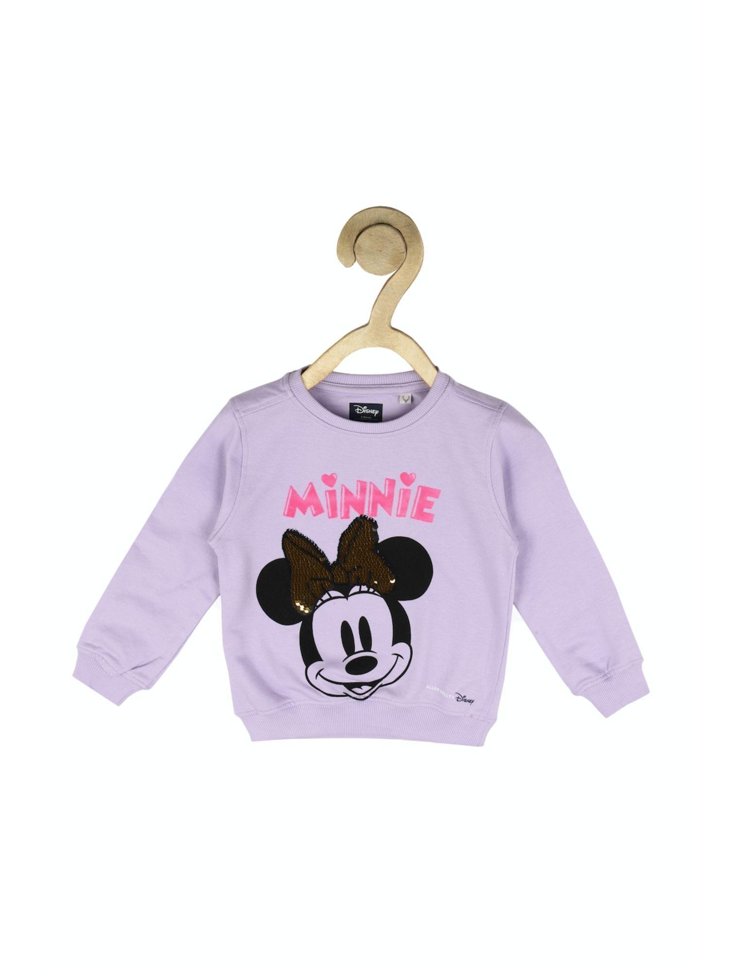 girls purple graphic regular fit sweatshirt