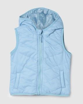 girls quilted jacket with insert pockets