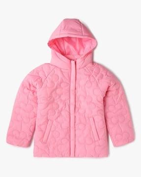 girls quilted regular fit puffer jacket