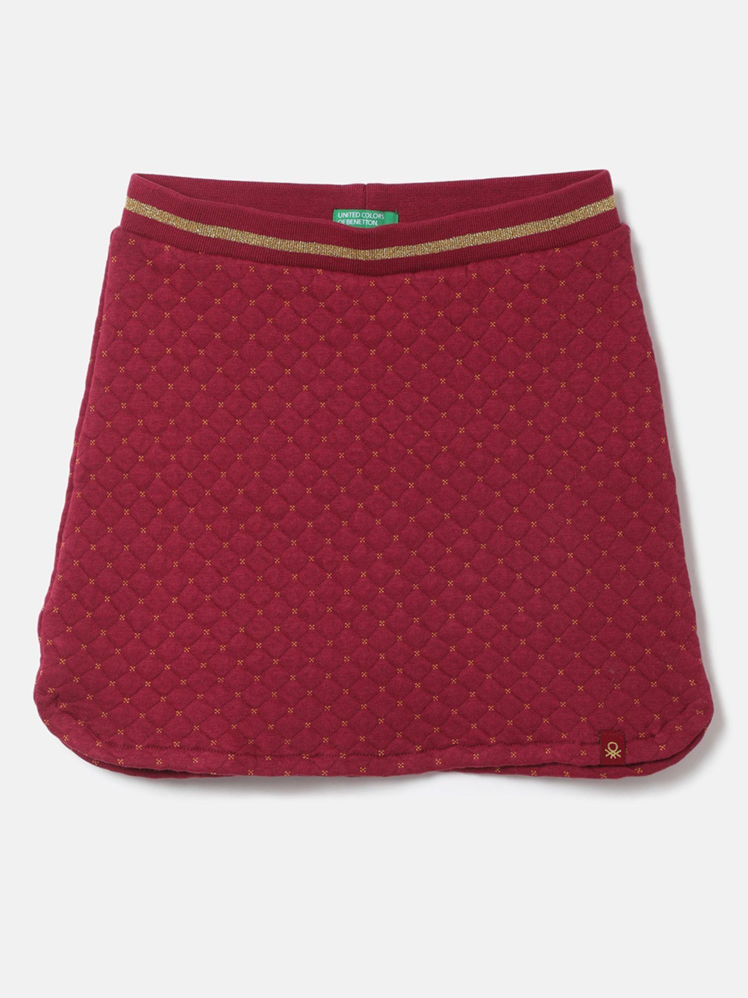 girls quilted regular fit skirt