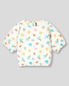 girls quirk print top