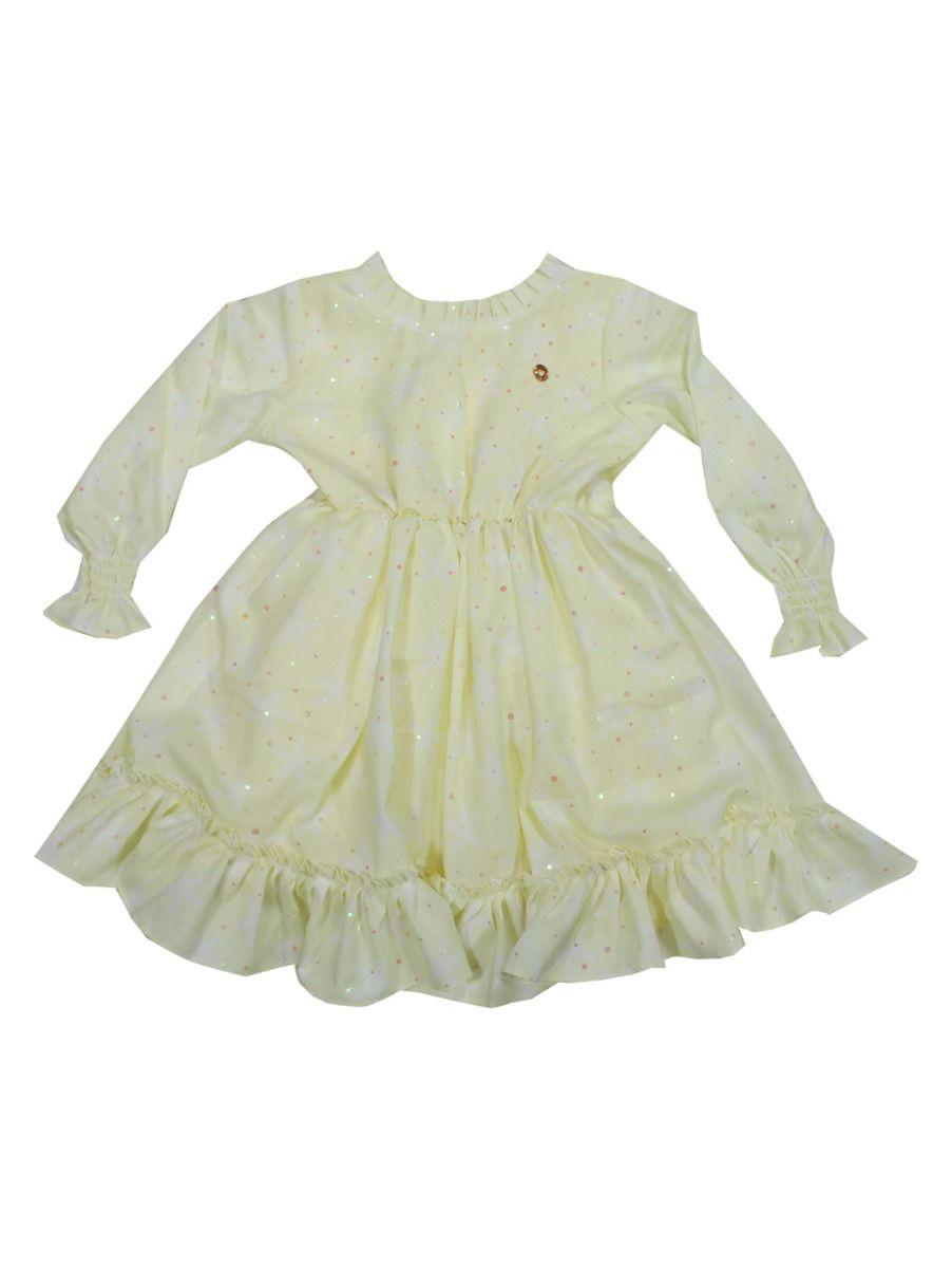 girls readymade fancy cotton frock-ekm