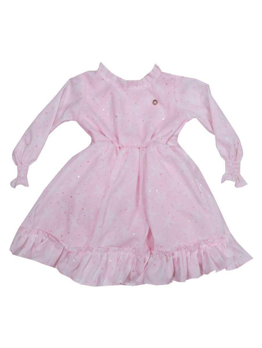 girls readymade fancy cotton frock-ekm