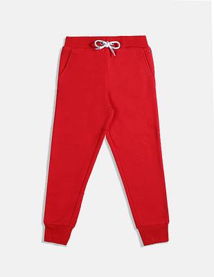 girls red sequins flag cotton joggers